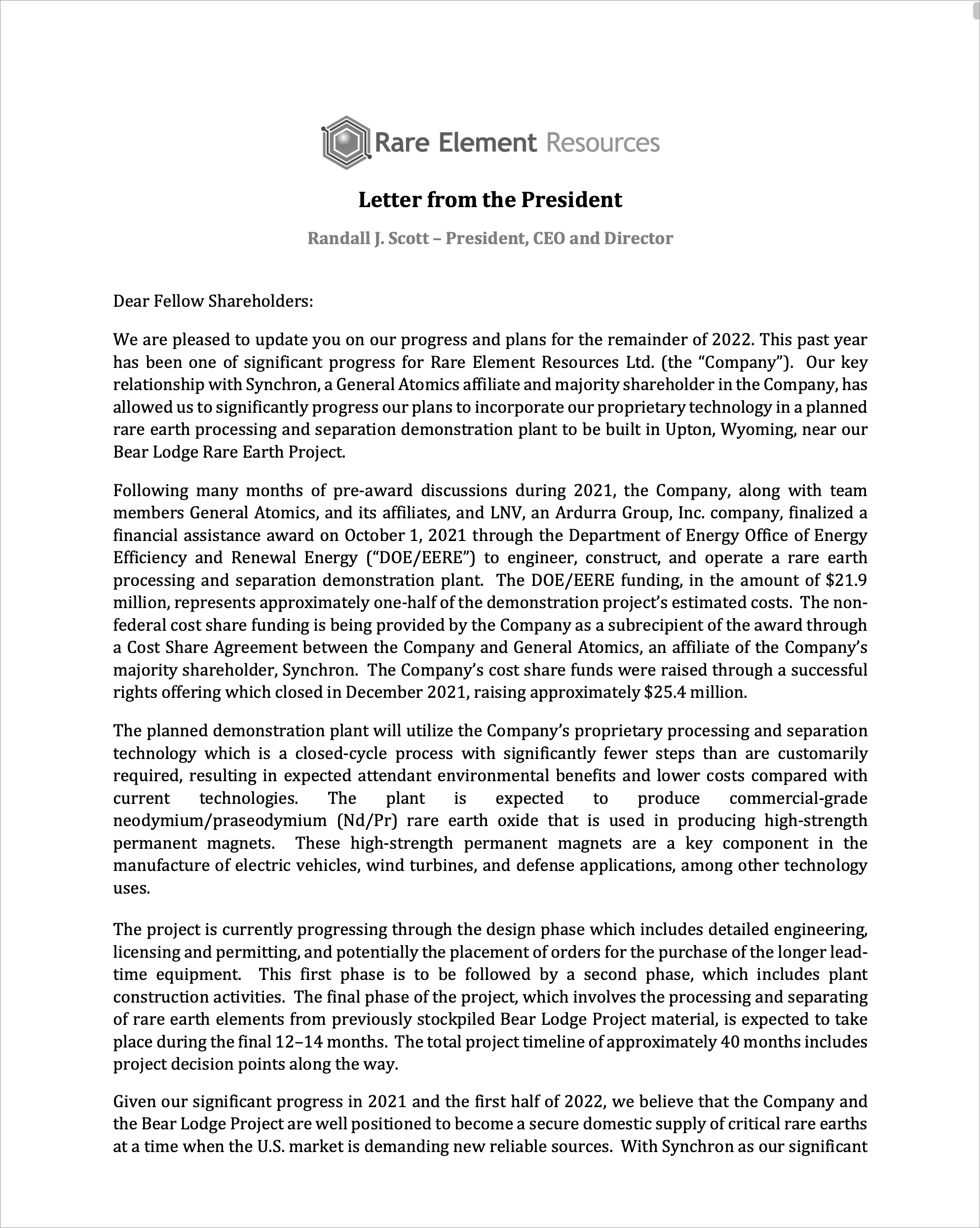 2022 RER Annual Report