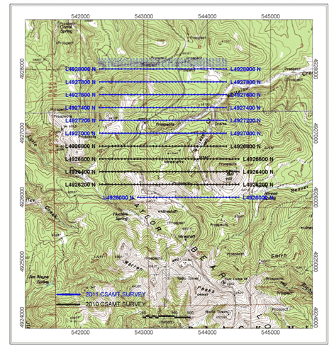 11oc04nr-fig3 Figure 3. Location of CSAMT survey lines.