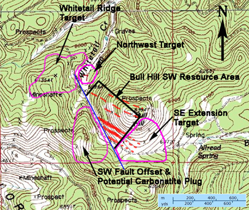 Location Map of Bull Hill + resources and targets