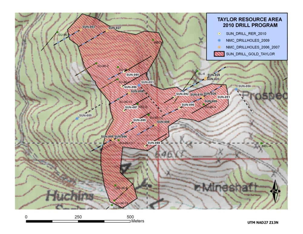 NR-Mar15-2011-6 Figure 6: Plan map of the Taylor gold resource area